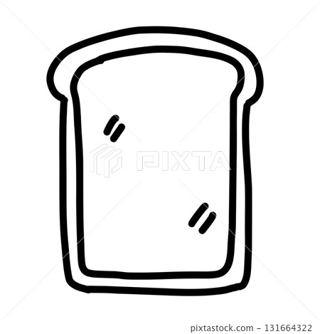 簡單可愛的手繪吐司線描 131664322