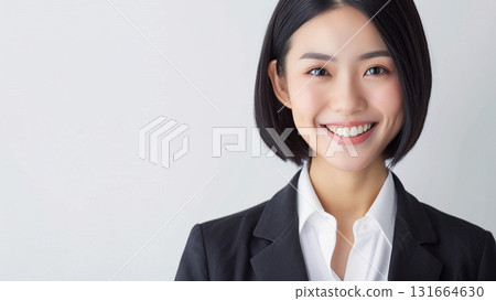 Smiling office worker, middle-aged Japanese woman 131664630