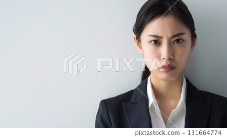 Angry office worker, middle-aged Japanese woman 131664774