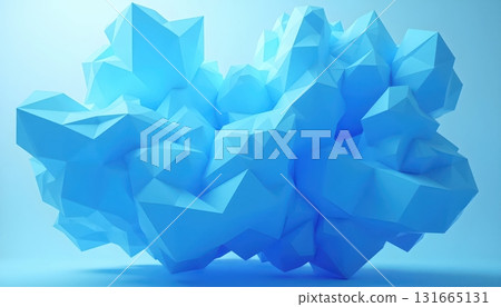 Radiant abstract floating structure of futuristic triangular fragments Radiant abstract floating structure of futuristic triangular fragments 131665131