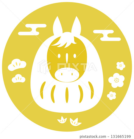 Horse Daruma New Year's card illustration 131665199