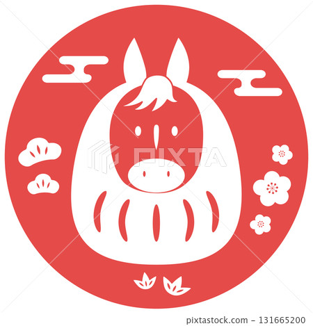 Horse Daruma New Year's card illustration 131665200