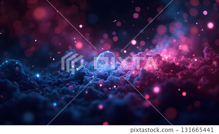 Neon shards forming surreal constellations across endless galaxies Neon shards forming surreal constellations across endless galaxies 131665441