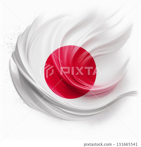 Japanese flag, Hinomaru, Generative AI AI image 131665541