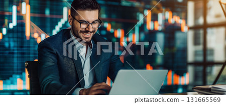 微笑的外國貿易商、投資者、複製空間 微笑的外國貿易商、投資者、複製空間 131665569