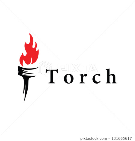 Torch logo, simple modern design, fire furnace, concept, symbol, illustration, poster template or product brand 131665617