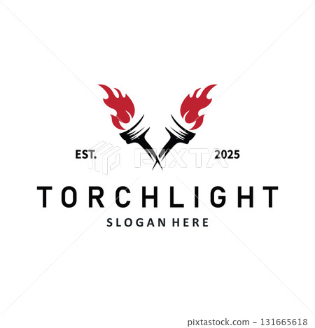 Torch logo, simple modern design, fire furnace, concept, symbol, illustration, poster template or product brand Torch logo, simple modern design, fire furnace, concept, symbol, illustration, poster template or product brand 131665618