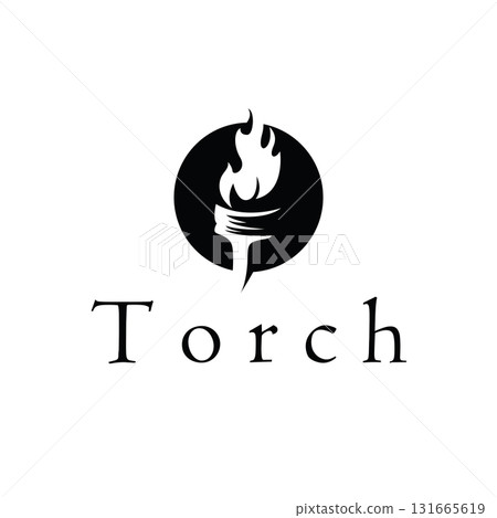 Torch logo, simple modern design, fire furnace, concept, symbol, illustration, poster template or product brand 131665619