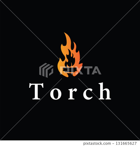 Torch logo, simple modern design, fire furnace, concept, symbol, illustration, poster template or product brand 131665627