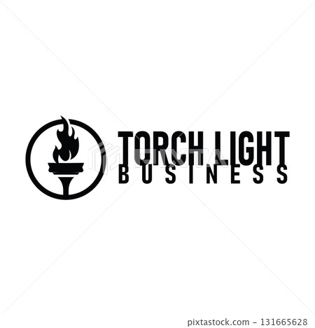 Torch logo, simple modern design, fire furnace, concept, symbol, illustration, poster template or product brand 131665628