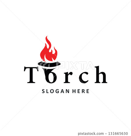 Torch logo, simple modern design, fire furnace, concept, symbol, illustration, poster template or product brand Torch logo, simple modern design, fire furnace, concept, symbol, illustration, poster template or product brand 131665630