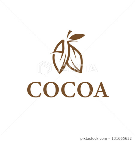simple concept of cocoa bean logo, old vintage design and symbol of plantation plant and beverage template, illustration of brand product symbol and poster template simple concept of cocoa bean logo, old vintage design and symbol of plantation plant and beverage template, illustration of brand product symbol and poster template 131665632
