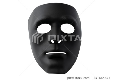 Black spooky mask on transparent background (png) 131665875