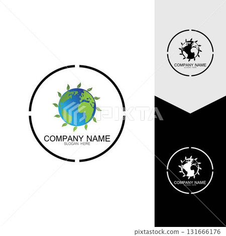 3D digital globe logo design. icon vector illustration. This logo is suitable for global company  world technologies and media and publicity agencies 131666176