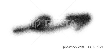 Stipple art arrow vector with spray texture and grain shading. Abstract graffiti style arrow in black and white with smooth gradient dots. Stipple art arrow element for street art, poster and design 131667121