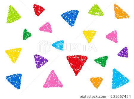Crayon material: Hand-drawn random triangle background 131667434