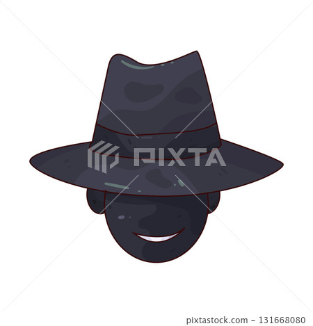 illustration of Black Hat Symbol 131668080