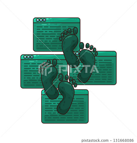 illustration of Digital Footprint 131668086