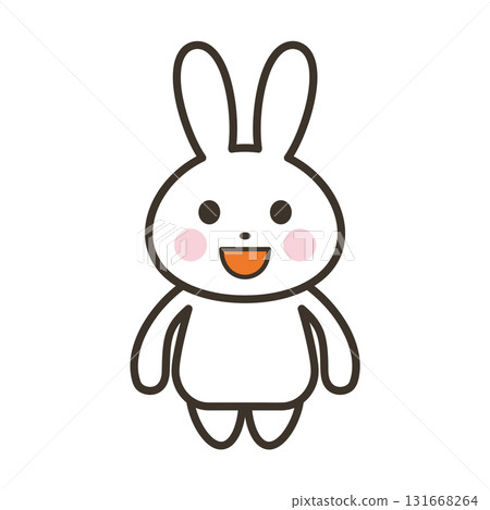 Cute smiling rabbit character illustration Cute smiling rabbit character illustration 131668264