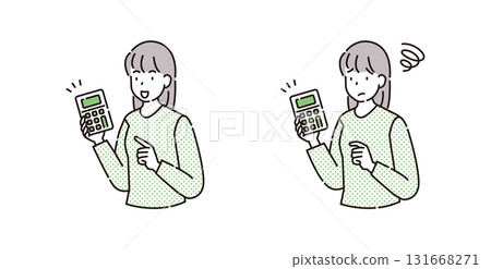 Calculator and women Calculator and women 131668271