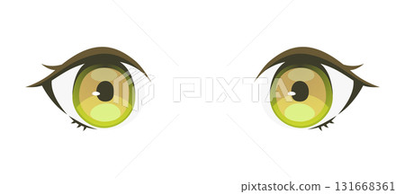 動漫風格的眼睛插圖（黃色） 131668361