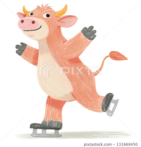 Cows are ice skating 131668450