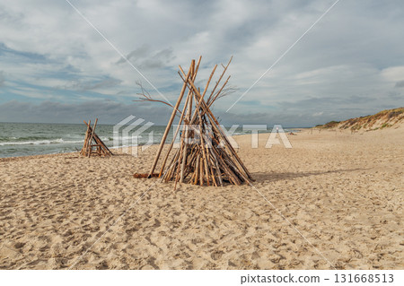 Zelenogradsk, Curonian Spit National Park. Sand dunes on the shore of the Baltic Sea Zelenogradsk, Curonian Spit National Park. Sand dunes on the shore of the Baltic Sea 131668513