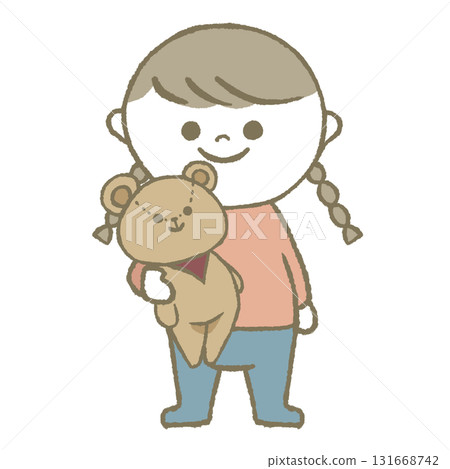 Child holding a stuffed animal Child holding a stuffed animal 131668742
