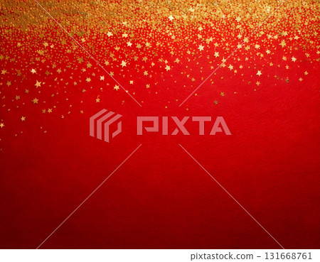 A fantastic Japanese paper-like texture background material with falling gold foil stars 131668761