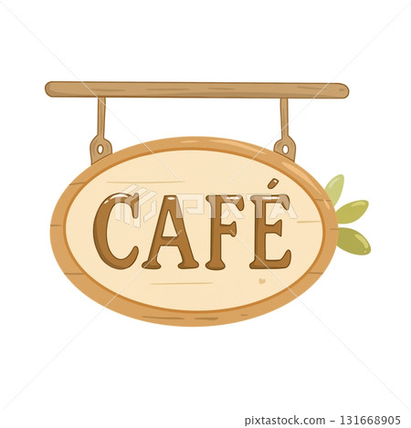 Wooden board with cafe lettering Wooden board with cafe lettering 131668905