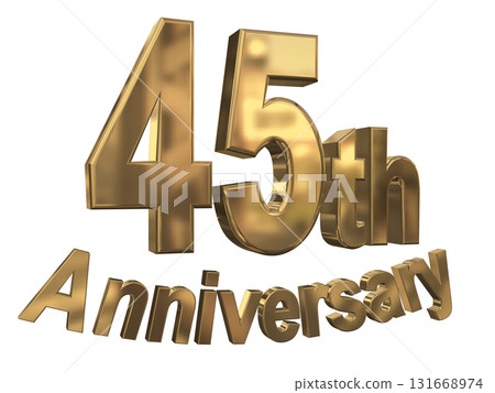 3DCG文字“45週年/45週年紀念馬克·斯帕克” 3DCG文字“45週年/45週年紀念馬克·斯帕克” 131668974