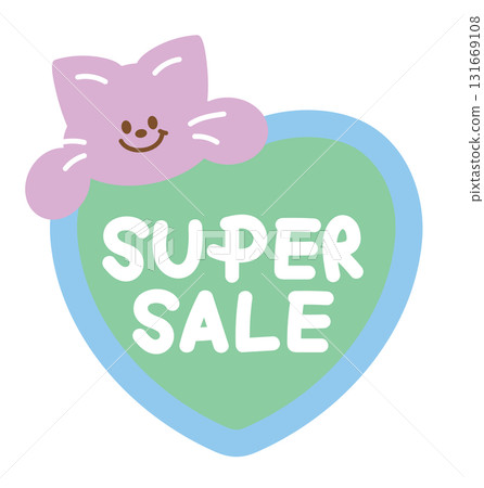 Cute SUPER SALE icon with cat for online shopping, promotion, sticker, banner, special price, discount, web button, campaign badge, brochure, price tag, animal, pet shop, vet, kitten cartoon, ads Cute SUPER SALE icon with cat for online shopping, promotion, sticker, banner, special price, discount, web button, campaign badge, brochure, price tag, animal, pet shop, vet, kitten cartoon, ads 131669108