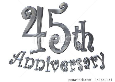 3DCG文字“45週年/45週年紀念馬克·斯帕克” 131669231