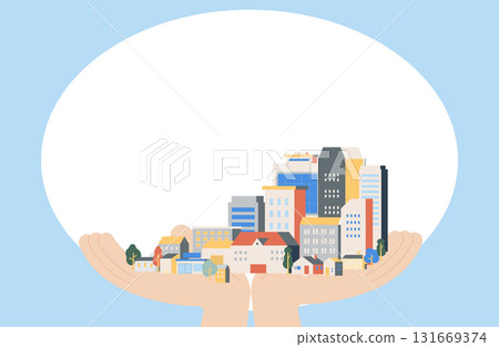 城市景觀框架遍佈你的手掌 131669374