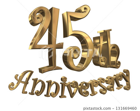 3DCG文字“45週年/45週年紀念馬克·斯帕克” 131669460