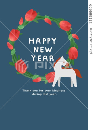 Year 2038 New Year's card template 131669609