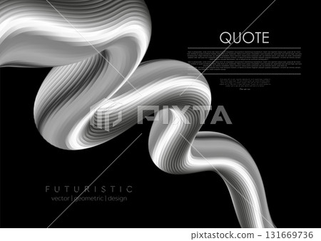 Abstract metallic 3d liquid wave tech elegant background 131669736