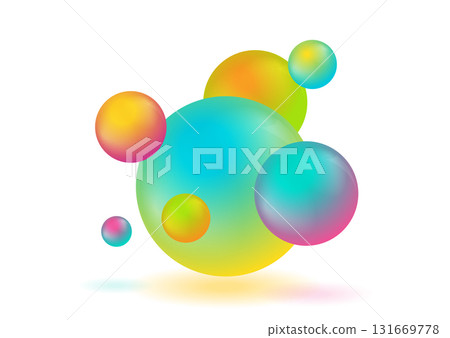 Multicolored 3d spheres abstract minimal elegant background 131669778