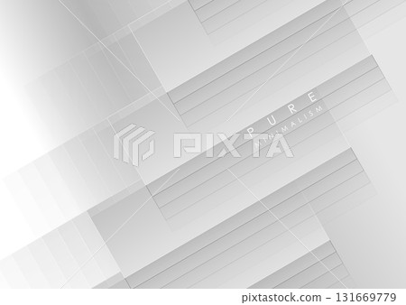 Light grey and white minimal stripes with lines abstract tech background 131669779
