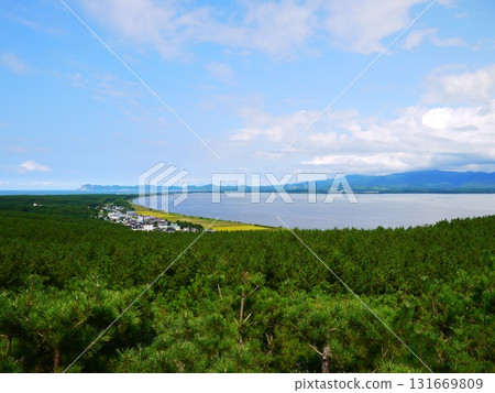 Lake Jusanko seen from the Donryudake Observatory (Tsugaru City, Aomori Prefecture) 131669809