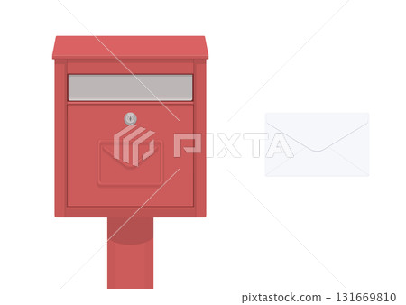 Illustration of a mailbox and a letter Illustration of a mailbox and a letter 131669810