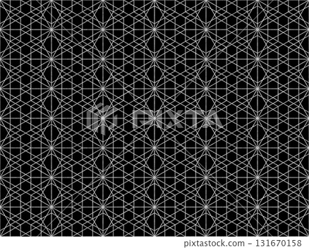 Seamless black background with silver lines and snowflakes, tortoiseshell pattern 131670158