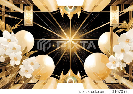 古典舞台背景風格新藝術風格設計框架 131670533