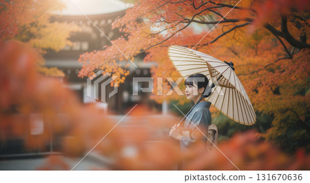 穿著和服的女人 秋葉 131670636