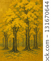 Golden ginkgo tree 131670644