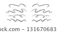 Chalk or crayon hand drawn flourish set. Vector stock illustration isolated on white background for design template post, invitation, wedding, valentine day or Birthday decoration.  131670683