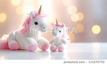 Cute parent and child unicorn plush toys 131670750