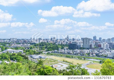 宮城縣仙台市 - 從青葉山公園眺望仙台市的街景 131670783