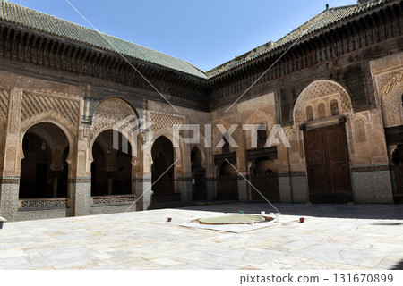 Inner courtyard of Bou Inania Madrasa. Fez, Morocco Inner courtyard of Bou Inania Madrasa. Fez, Morocco 131670899