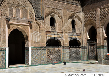 Inner courtyard of Bou Inania Madrasa. Fez, Morocco Inner courtyard of Bou Inania Madrasa. Fez, Morocco 131670900
